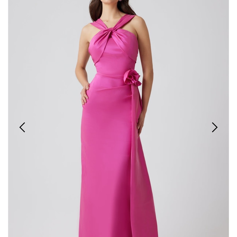 Teri Jon Fuchsia Halter Gown